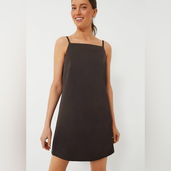 Tuckernuck Chocolate Satin Lara Dress - Picture 1 of 11